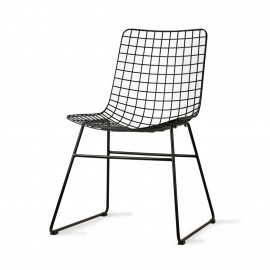 hk living chaise metal noir filaire quadrille