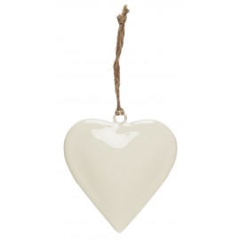 ib laursen decoration de sapin coeur metal blanc