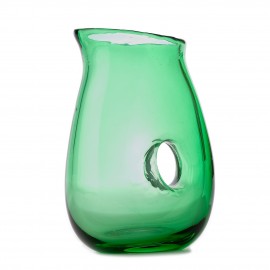 pols potten carafe verre jug with hole vert fonce