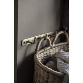 grand portemaneau mural barre fine metal laiton vieilli vintage