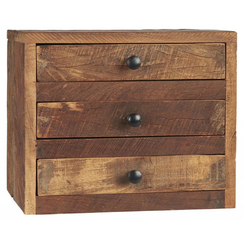 ib laursen petit caisson de 3 tiroirs rangement bois recycle vintage -  Kdesign