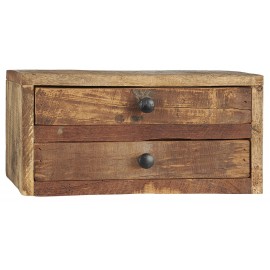 ib laursen petit rangement de bureau 2 tiroirs bois recycle vintage