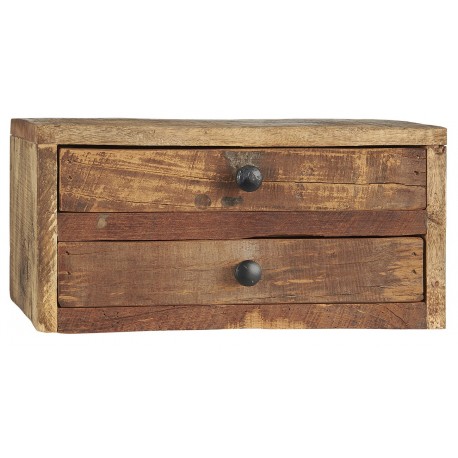 ib laursen petit rangement de bureau 2 tiroirs bois recycle