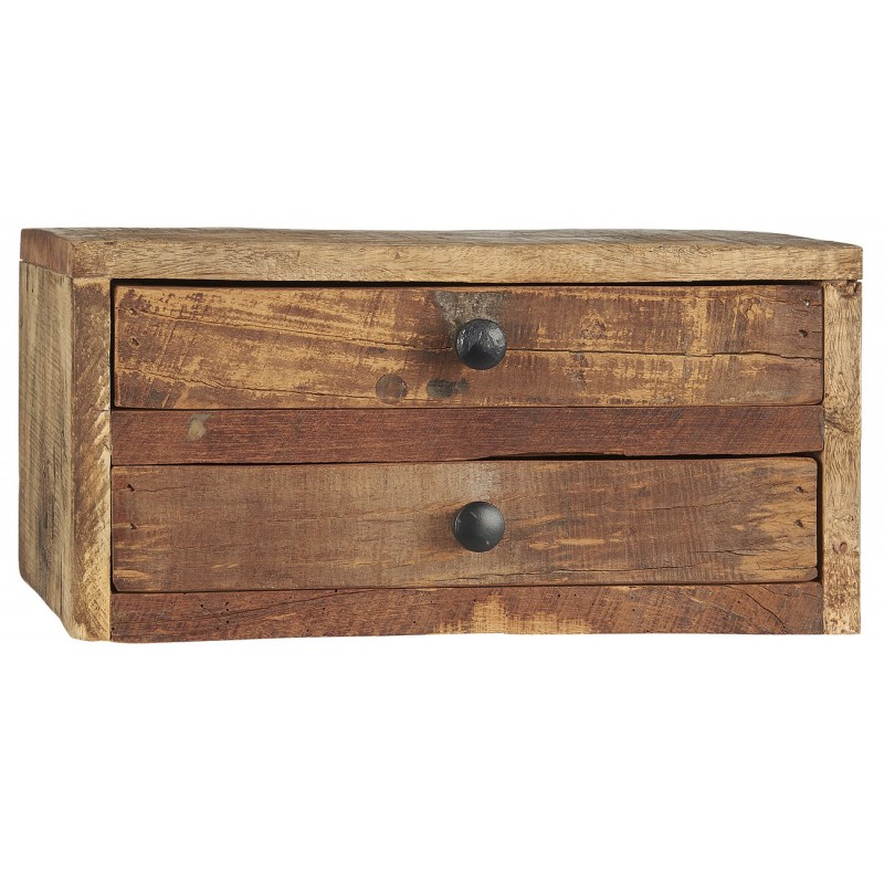 Rangement bureau 2 tiroirs en bois