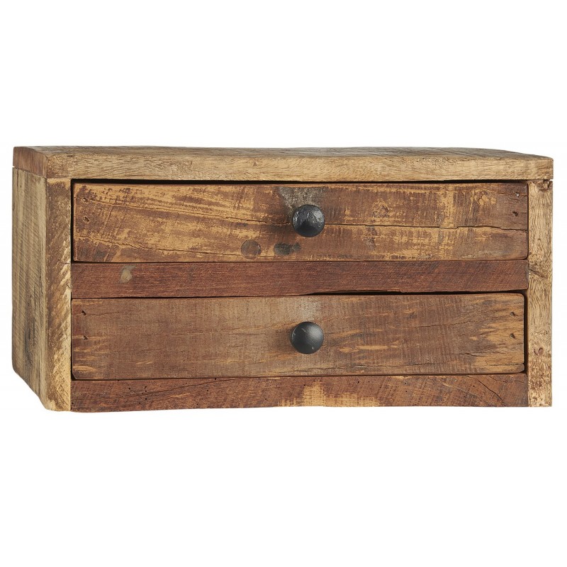 ib laursen petit rangement de bureau 2 tiroirs bois recycle vintage -  Kdesign