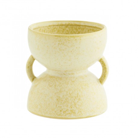 madam stoltz cache pot original gres jaune pastel