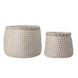 Panier tressé motif jonc de mer Bloomingville Lindi (set de 2)