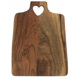 ib laursen planche a decouper bois fonce acacia poignee forme de coeur