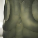 house doctor photophore style art deco verre poli sculpte vert jewel
