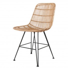 HKliving Designerstuhl aus natürlichem Rattan