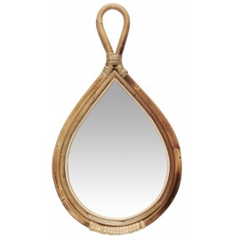 ib laursen petit miroir forme de goutte bois bambou artisanal campagne