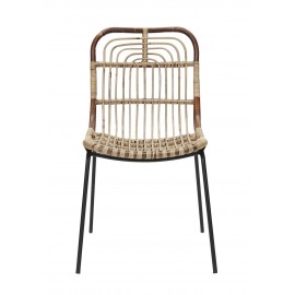 Chaise rotin tréssé et métal design RATTAN