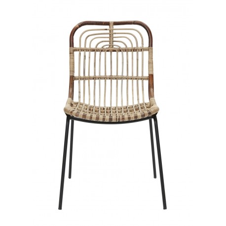 house doctor chaise rotin tresse metal kawa