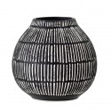 bloomingville vase fines rayures gres noir blanc elveda