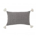 bloomingville coussin rectangulaire style ethnique brode pompons