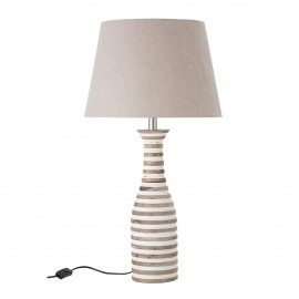 bloomingville lampe de table pied en bois clair style cosy beige