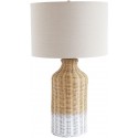 bloomingville lampe de table en bois de bambou tresse cosy campagne