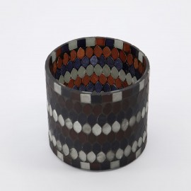 house doctor photophore verre brun mosaique style vitraux mosa