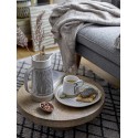 bloomingville plaid coton recycle beige franges ton naturel motif chic