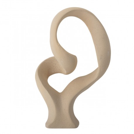 bloomingville sculpture gres ton naturel beige forme de coeur berhan