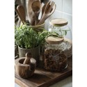 bocal cuisine verre couvercle bois bambou style campagne chic ib laursen