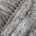 house doctor tapis de couloir gris beige laine jute coton franges hafi