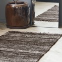 house doctor tapis long brun coton jute laine tisse main hafi