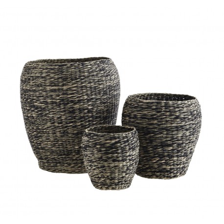 Panier cache-pot seagrass Madam Stoltz set de 3