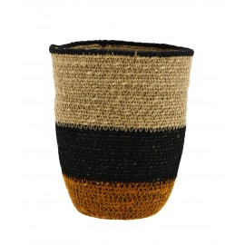 madam stoltz panier cache pot multicolore seagrass coton