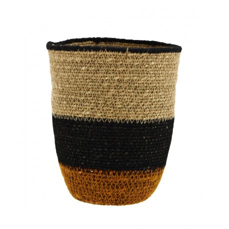 madam stoltz panier cache pot multicolore seagrass coton