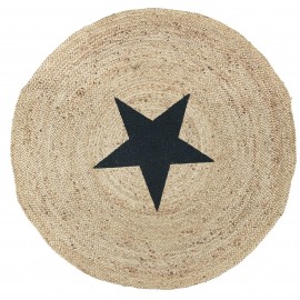 Tapis rond jute naturel étoile IB Laursen