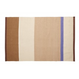 tapis moderne contemporain grosses rayures marron beige bleu hubsch