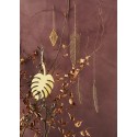 madam stoltz decoration murale a suspendre feuille en metal dore