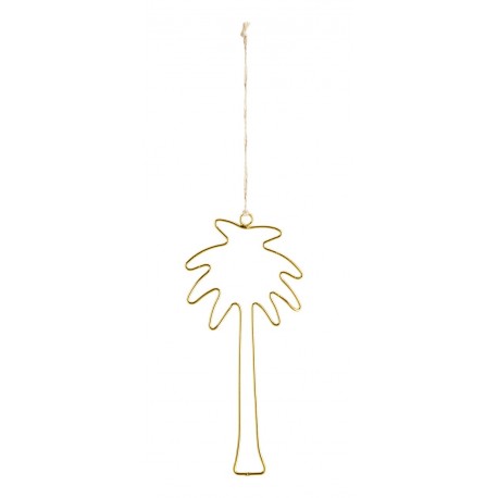 madam stoltz palmier metal dore objet decoratif a suspendre