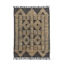 tapis coton noir broderie jute motif geometrique ethniquemadam stoltz