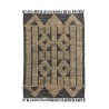tapis coton noir broderie jute motif geometrique ethniquemadam stoltz