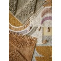 madam stoltz petit tapis descente de lit marron tufte moelleux franges