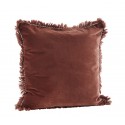 madam stoltz housse de coussin velours rouge bordeaux henne franges