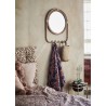 madam stoltz miroir mural rond cadre rotin avec pateres
