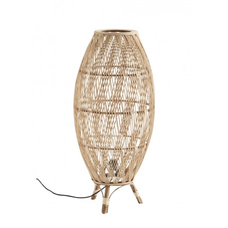 madam stoltz lampe de sol bois bambou rotin style lanterne