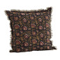 Housse de coussin coton fleuri franges Madam Stoltz Housse de coussin coton fleuri franges Madam Stoltz