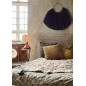 Housse de coussin coton fleuri franges Madam Stoltz Housse de coussin coton fleuri franges Madam Stoltz