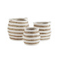 paniers rayures larges blanc naturel herbier coton madam stoltz set 3