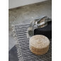 madam stoltz set 3 poufs ronds en fibre de papier noir