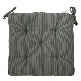 Coussin de chaise coton rayé Madam Stoltz vert