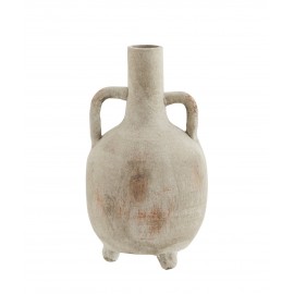 madam stoltz petit vase poterie style antique terre cuite ecru beige