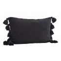 Housse de coussin coton pompons Madam Stoltz noir