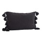 madam stoltz housse de coussin rectangulaire coton noir pompons madam stoltz housse de coussin rectangulaire coton noir pompons