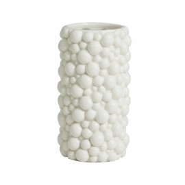 nordal petit vase droit ceramique texture bulles blanc