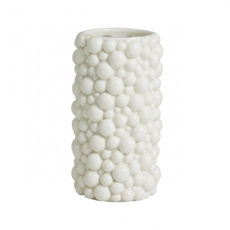 nordal petit vase droit ceramique texture bulles blanc